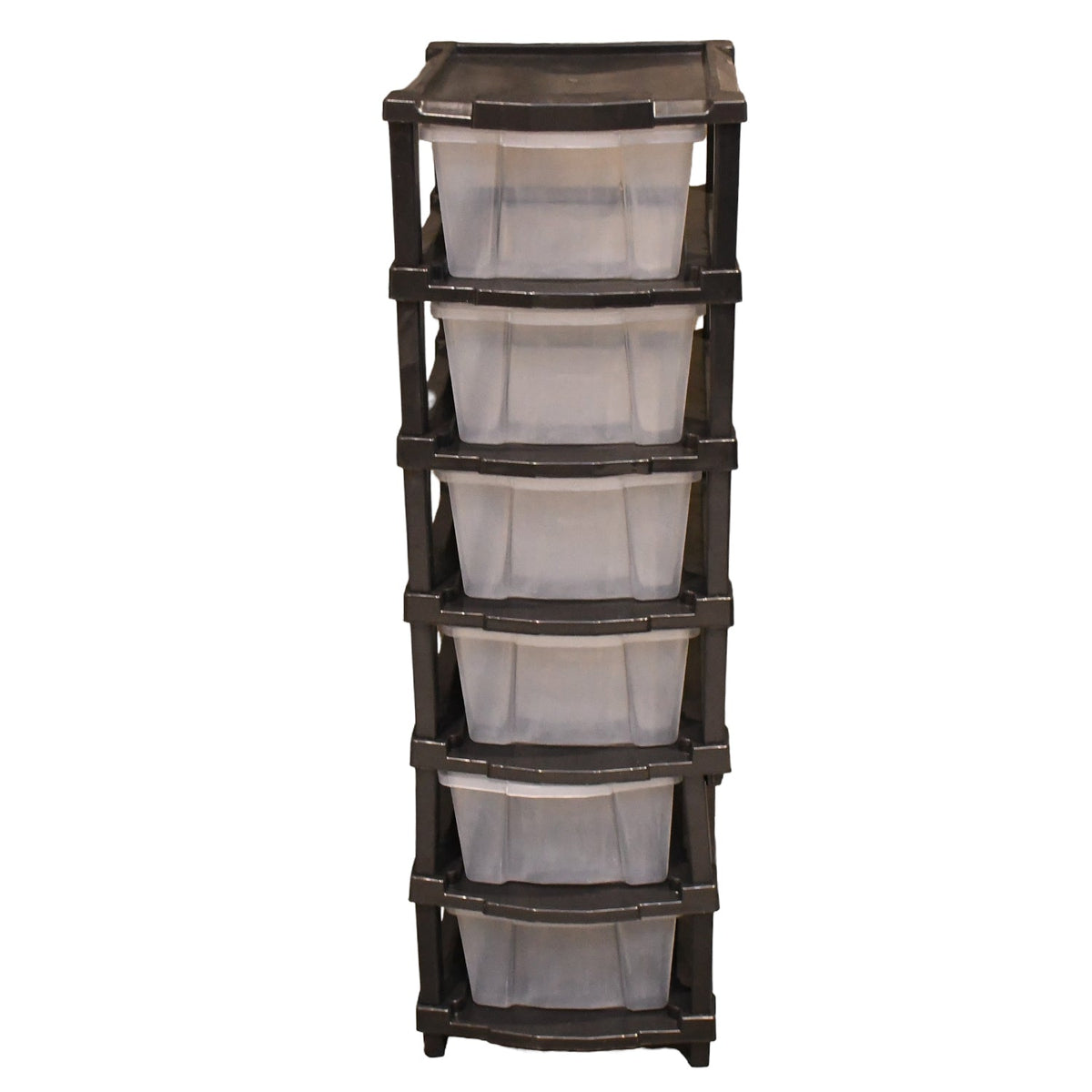 Clean layer modular organizer featuring transparent plastic drawers