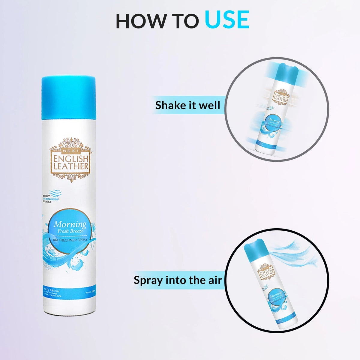 Instructions for using Morning Fresh Breeze air freshener spray